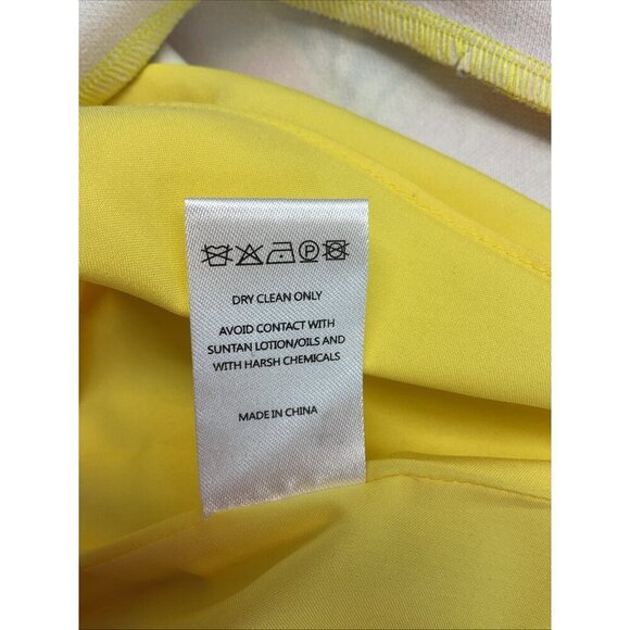 SALONI Celia Yellow Embroidered sequin half Sleeve Dress Size 4 cocktail party - Picture 14 of 15